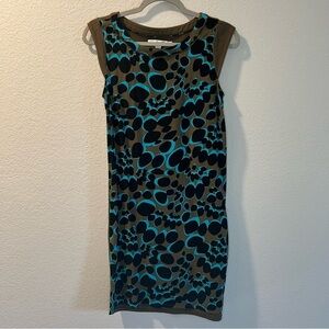 Women’s Boden green circle patterned short sleeve shift dress size 4 regular 4R